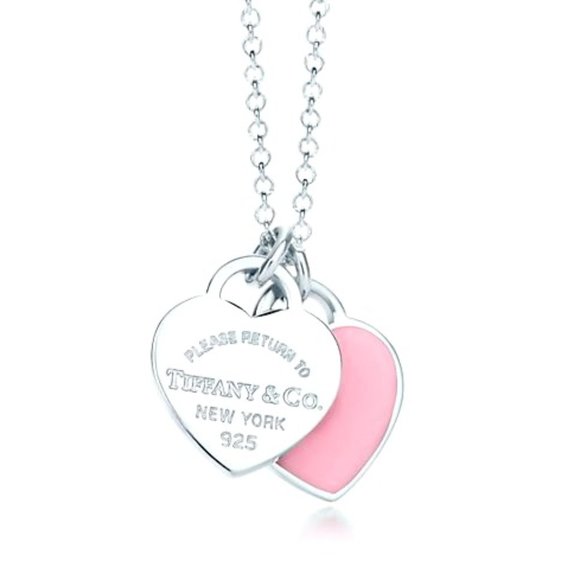 Tiffany & Co. Jewelry - Return to Tiffany Pink Double Heart Tag Pendant - in Silver, Mini Size 💗